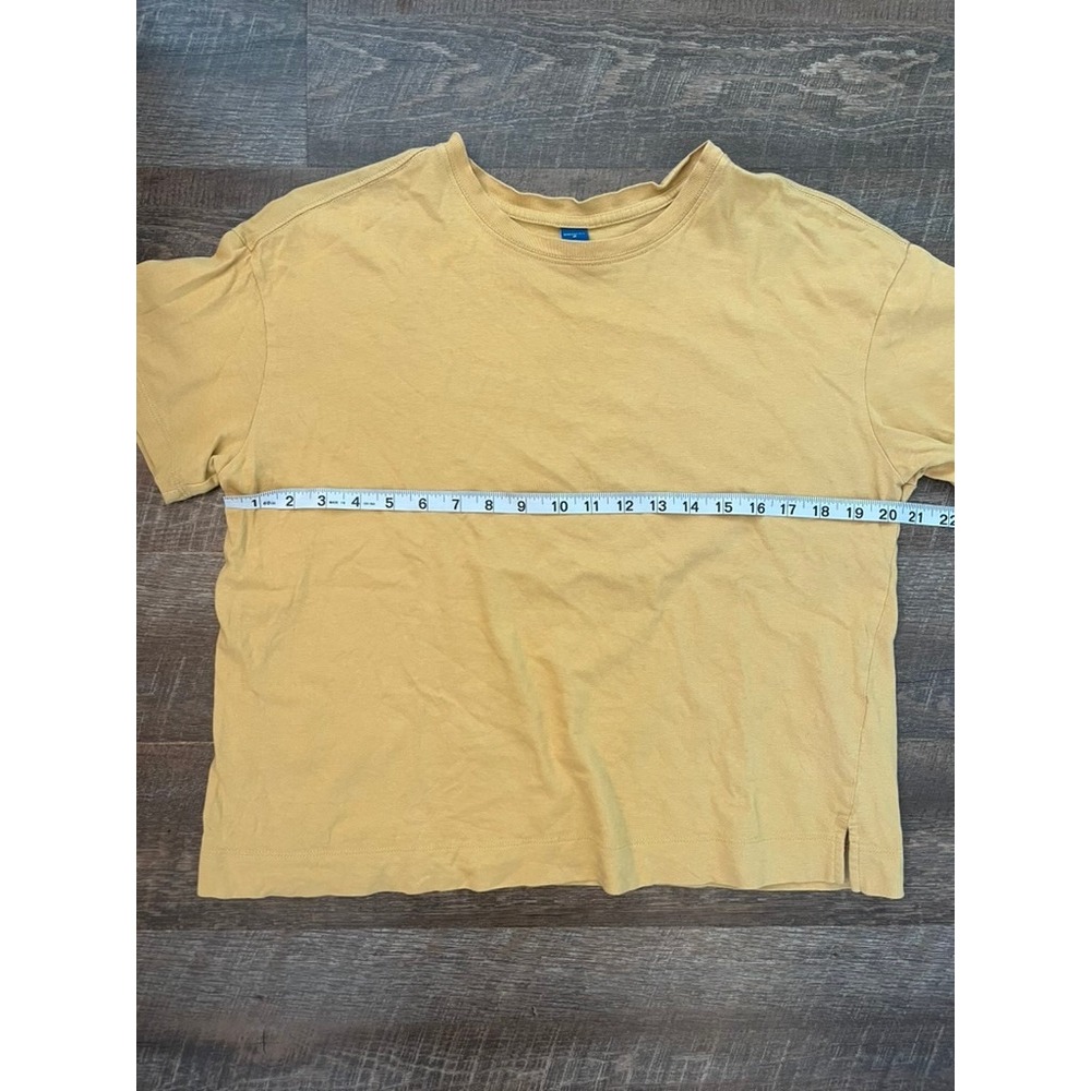 Old Navy Vintage Tee Mustard Yellow Cotton Short Sleeve Boxy Crop Top Womens M - Picture 4 of 6